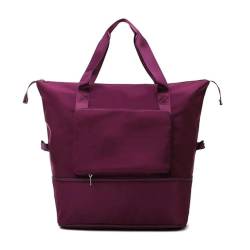 Herren-Canvas-Reisetasche, Damen-Handtasche, Gepäcktasche, Outdoor-Aufbewahrungstasche, große Kapazität, Gepäcktasche (Color : Red B) von CLIQR