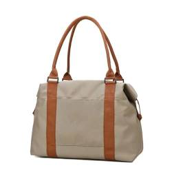 Mode große Reisetasche Damen Handtasche Canvas Umhängetasche Damen Reisetasche (Color : Khaki S) von CLIQR