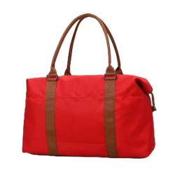 Mode große Reisetasche Damen Handtasche Canvas Umhängetasche Damen Reisetasche (Color : Red L) von CLIQR