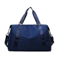 Mode große Reisetasche Damen Handtasche Nylon wasserdichte Umhängetasche Damen Reisetaschen (Color : Blue Small, Size : One Size) von CLIQR