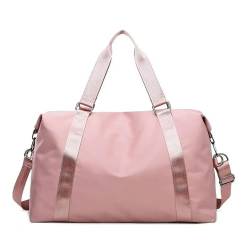 Mode große Reisetasche Damen Handtasche Nylon wasserdichte Umhängetasche Damen Reisetaschen (Color : Pink Large, Size : One Size) von CLIQR