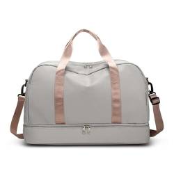 Reisetaschen for Herren und Damen, Sport-Tragetaschen, Handtaschen for das Fitnessstudio (Color : Grey, Size : 49x32x25cm) von CLIQR