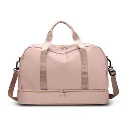 Reisetaschen for Herren und Damen, Sport-Tragetaschen, Handtaschen for das Fitnessstudio (Color : Light pink, Size : 49x32x25cm) von CLIQR