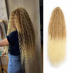CLKE Passion Twist Hair 71,1 cm Gewelltes Kunsthaar Afro Kinky Curly Hair Brazilian Braiding Hair Deep Wave Twist Crochet Hair Curly Extensions for Black Women-27/613 von CLKE
