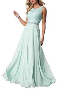 CLLA dress Damen Chiffon Spitze Abendkleider Elegant Brautkleid Lang Festkleid Ballkleider (48, Minze) von CLLA dress