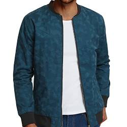 CLOAKA Bomberjacke Herren Leicht üBergangsjacke Jacke Fashion Freizeit Windbreaker Windjacke Herbstjacke Ohne Kapuze füR Outdoor FrüHling Jacken Blouson mit Unregelmäßiges Geometrisches Muster von CLOAKA