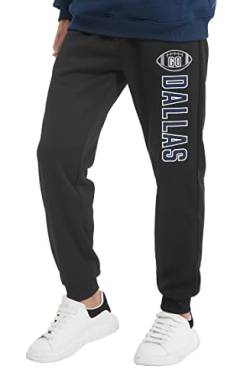 CLOR CITY CLASSIC Dallas Herren-Jogginghose aus weichem Fleece, bestickt, Dallas Black, X-Groß von CLOR CITY CLASSIC