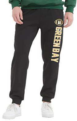 Herren-Jogginghose mit Stickerei, aus weichem Fleece, Green Bay Black, Groß von CLOR CITY CLASSIC