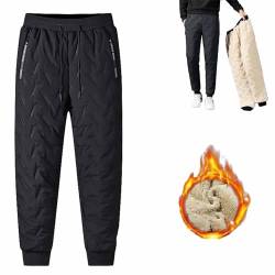 CLOUDEMO Unisex Lambswool Fleece-Lined Joggers, Winter Fleece Active Warm Thick Pants (Black 1,4X-Large) von CLOUDEMO