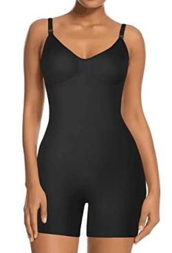 CLOUSPO Damen Bodysuit Figurenformende Bodys Damen Bauchweg Shapewear nahtlose Body Shaper 1/2 Stücke Shapewear Set(Schwarz,S/M) von CLOUSPO