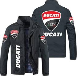 CLOZAM Herren Jacke für Ducati Leichtes Zip Sweatshirt Frühling/Herbst Langarm Freizeitmantel Tops-B||3XL von CLOZAM