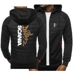 CLOZAM Herren Kapuzenpullover Sweatshirts Sweatshirt Reißverschluss Jacke für Scania Bedruckt Fleece Langarm Hoodie Patchwork Mantel Oberteil Leichter Kapuzenpullover-C||XL von CLOZAM