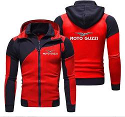Herren Kapuzenjacke für Moto Guzzi Print Casual Double Zip Hoodie Long Sleeve Sweatshirt Sport Hooded Tops Outdoor Cardigan Coat-B||L von CLOZAM