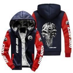 Kapuzenpullover für Herren Can-am Print Winter Warm Thick Pullover Gefüttert Fleece Casual Hoodie mit Reißverschluss Sweatshirt - Jugend Geschenke-F||2XL von CLOZAM