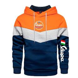 Pullover Hoodies für Servizio Vespa Print Hooded Sweatshirts Sport Patchwork Jacken Unisex Casual Hoody-C||L von CLOZAM