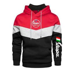 Pullover Hoodies für Servizio Vespa Print Hooded Sweatshirts Sport Patchwork Jacken Unisex Casual Hoody-E||L von CLOZAM