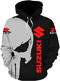 Unisex Hoodies Pull Over Sweatshirts 3D für S.u.z.u.k.i Print Hooded Tops Casual Langarm Motorrad Hoodie Sport Pullover mit Taschen-A||XXS von CLOZAM