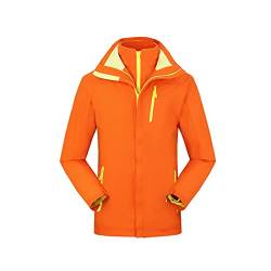 Wasserdichte Bergjacke für Herren, Herbst-Winter-winddicht mit abnehmbarer, mit Fleece gefütterter Softshell-Jacke für Herren, für warme Angel-Jagdjacke im Freien ( Color : Orange , Size : 3XL ) von CLSQLXYJZC