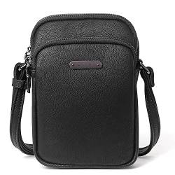 CLUCI Crossbody Tasche für Frauen Messenger Bag Leder Handy Handtasche Reise Mode Designer Brieftasche, schwarz, von CLUCI