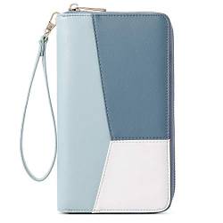 CLUCI Geldbörse Damen Leder Gross Frauen Clutch Portemonnaie Groß Geldbeutel Lang Portmonee mit Kartenfächer von CLUCI