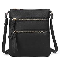 CLUCI Umhängetasche Damen Klein PU Leder Handy Umhängetasche Frauen Stilvoll Handytasche zum Umhängen Crossbody Schultertasche mit Quaste Schwarz von CLUCI