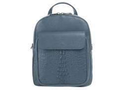 Cityrucksack CLUTY Gr. B/H/T: 26 cm x 22 cm x 9 cm, blau Rucksäcke echt Leder, Made in Italy von CLUTY