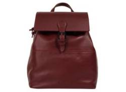 Cityrucksack CLUTY Gr. B/H/T: 26 cm x 31 cm x 14 cm, rot Rucksäcke echt Leder, Made in Italy von CLUTY