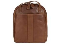 Cityrucksack CLUTY Gr. H/T: 26 cm x 7 cm, braun (cognac) Rucksäcke von CLUTY