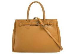 Henkeltasche CLUTY Gr. B/H/T: 40 cm x 28 cm x 10 cm onesize, gelb Damen Taschen Handtaschen echt Leder, Made in Italy von CLUTY