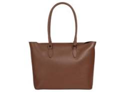 Shopper CLUTY Gr. B/H/T: 40 cm x 30 cm x 12 cm onesize, braun Damen Taschen Handtaschen echt Leder, Made in Italy von CLUTY