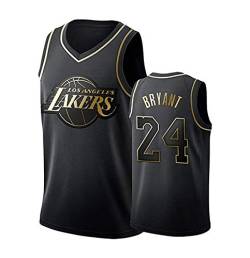 # 24 K o b e Black Gold Basketball Jersey,Unisex ärmelloses Sportweste Shirt.,Schwarz,XL von CLZWFZ