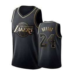 # 24 schwarz-goldenes Basketball-Trikot, Unisex, ärmelloses Sport-Shirt., Schwarz , L von CLZWFZ