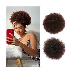 Bun Haarteile Afro Puff Kordelzug-Pferdeschwanz for Frauen, 8/10 Zoll synthetische Afro-Kinky-Curly-Haarknoten-Verlängerungs-Haarteile, Clip-in-Kordelzug-Pferdeschwanz-Haarteile Brötchen-Haarteil (Co von CLoxks