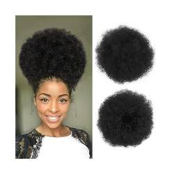 Bun Haarteile Afro Puff Kordelzug-Pferdeschwanz for Frauen, 8/10 Zoll synthetische Afro-Kinky-Curly-Haarknoten-Verlängerungs-Haarteile, Clip-in-Kordelzug-Pferdeschwanz-Haarteile Brötchen-Haarteil (Co von CLoxks