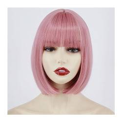 Damen Perücken Kurze schwarze Bob-Perücke, gerade, synthetische Perücken for Frauen mit Pony, natürliche hitzebeständige Faser, Cosplay-Haar Beauty Ladieshair (Color : 5) von CLoxks