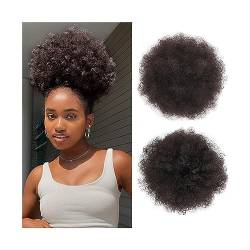 Haarteil Afro Puff Kordelzug-Pferdeschwanz for Frauen, 8/10 Zoll synthetische Afro-Kinky-Curly-Haarknoten-Verlängerungs-Haarteile, Clip-in-Kordelzug-Pferdeschwanz-Haarteile Haarteil Haargummi (Color von CLoxks