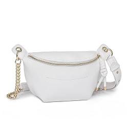 Hüfttaschen Damentasche Umhängetasche Retro Brusttasche Kettentasche Hüfttasche Damenmodetasche Weiß von CLoxks