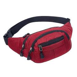 Hüfttaschen Herren Canvas Waistpack Mode Radfahren Laufen Sport Brusttasche Mode One Shoulder Oblique Straddle Bag Rot von CLoxks