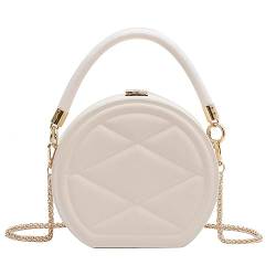 Hüfttaschen Lingge Fashion Runde Kuchen Handtasche Damentasche Mode One Shoulder Oblique Cross Waist Bag Weiß von CLoxks