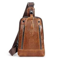 Hüfttaschen Mode-Rucksack, Einzelne Umhängetasche, Strukturierte Umhängetasche, Herren Gürteltasche, Brusttasche Flach Braun von CLoxks