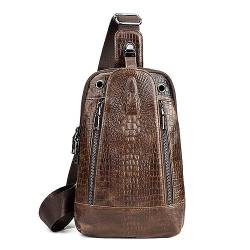 Hüfttaschen Mode-Rucksack, Einzelne Umhängetasche, Strukturierte Umhängetasche, Herren-Gürteltasche, Brusttasche Kaffee von CLoxks