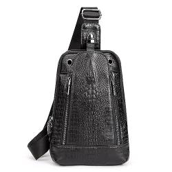Hüfttaschen Mode-Rucksack, Einzelne Umhängetasche, Strukturierte Umhängetasche, Herren-Hüfttasche, Brusttasche Schwarz von CLoxks