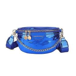 Hüfttaschen Modetasche Damenmode Brusttasche Unterarmtasche Freizeit Breiter Schultergurt Eine Schulter Modische Taillentasche Umhängetasche Blau von CLoxks