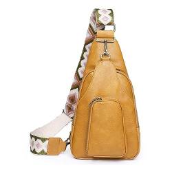 Hüfttaschen Modetasche Für Mädchen, Gürteltasche Für Frauen, Modische Brusttasche Für Frauen, Minimalistische Und Retro-Tasche Für Frauen Gelb von CLoxks
