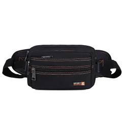 Hüfttaschen Outdoor-Sportmode Strapazierfähige Gürteltasche Herren Multifunktions-Canvas-Brusttasche Radfahren Handy Umhängetasche Tide Oxford Schwarz von CLoxks