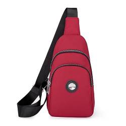 Hüfttaschen Stilvolle, Minimalistische, Trendige, Diagonale Hüfttasche Für Outdoor-Sportarten, Radfahren, Tragbare Oxford-Stoff-Brusttasche Für Frauen Rot von CLoxks