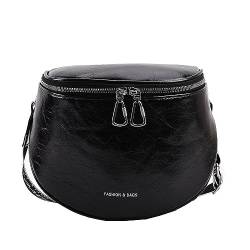 Hüfttaschen Tasche Damenmode Vielseitige One Shoulder Oblique Straddle Bag Personalisierte Casual Texture Brusttasche Hüfttasche Schwarz von CLoxks