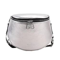 Hüfttaschen Tasche Damenmode Vielseitige One Shoulder Oblique Straddle Bag Personalisierte Casual Texture Brusttasche Hüfttasche Silber von CLoxks
