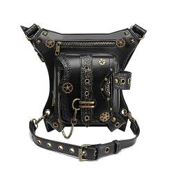 Hüfttaschen Tasche Weibliche Punk Motorrad Kette Tasche Nische Retro Gürteltasche Herren Outdoor Handy Gürteltasche Fbg172Bk von CLoxks