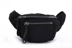 Hüfttaschen Vintage-Anti-Diebstahl-Brusttasche, Neutrale One-Shoulder-Hüfttasche, Outdoor-Sport-Nylon-Umhängetasche, Rucksack Schwarz von CLoxks
